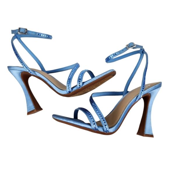 Gianni Bini GB Last Kiss Rhinestone Square Toe Dress Sandal Heels Women's Size 7 - Picture 1 of 13